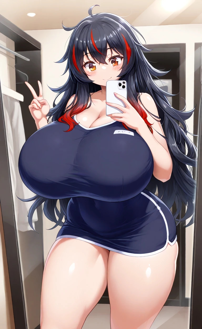 1girls ai_assisted ai_generated amber_eyes big_ass big_breasts black_hair breasts breasts_bigger_than_head changing_room curvaceous curves curvy curvy_body curvy_female curvy_figure curvy_hips cute cute_expression cute_face cute_girl dominant_female enormous_breasts ftggtgg gigantic_breasts happy huge_ass huge_breasts hyper_breasts large_ass large_breasts massive_breasts mirror mirror_reflection mirror_selfie phone red_hair seducing seductive seductive_eyes seductive_look seductive_pose seductive_smile selfie selfie_pose solo solo_female solo_focus sorceress_sophia thick_ass thick_thighs two_tone_hair villain villainess