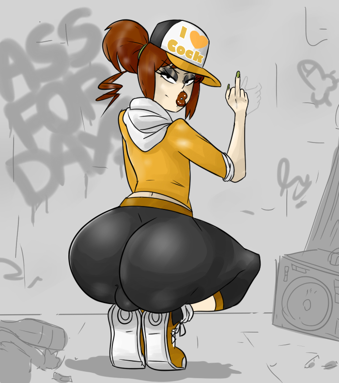 1boy, androgynous, ass, balls, balls bulge, balls in yoga pants, bimbo, donkaqq, eyeshadow, femboy, feminine male, girly, lipstick, makeup, male, middle finger, sissy, squatting, trap, yoga pants