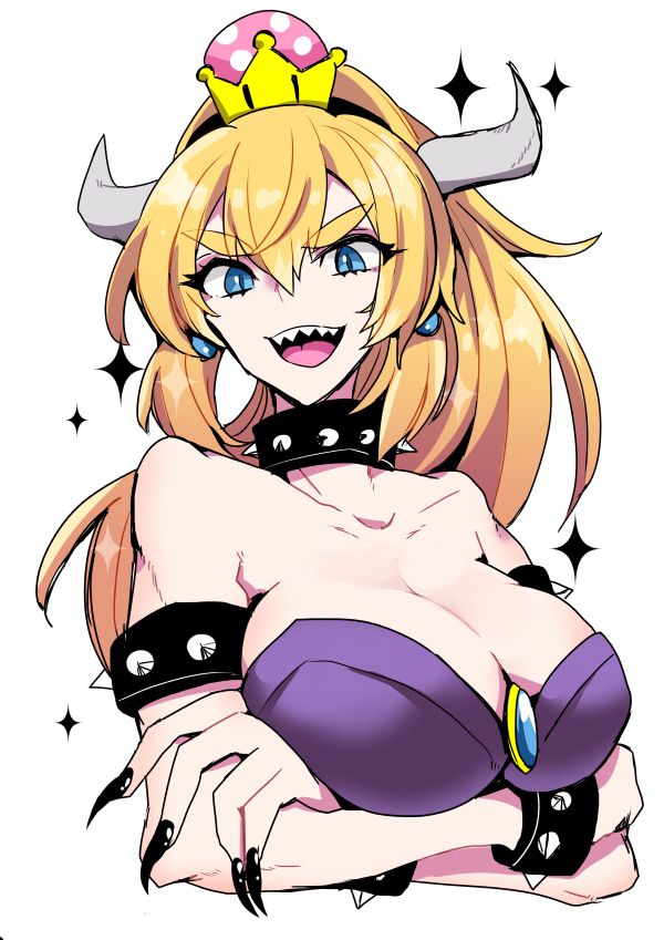 1girls, blonde hair, bowsette, breasts, female, female only, genderswap, horns, mario (series), new super mario bros. u deluxe, nintendo, rule 63, solo, ugetsu (artist)