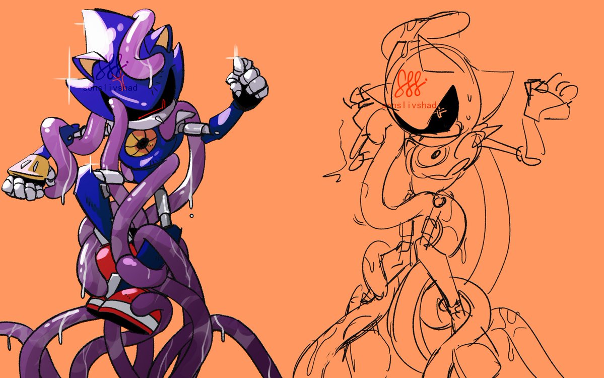 digital_drawing_(artwork) metal_sonic sonic_(series) sonic_the_hedgehog_(series) tagme tentacles