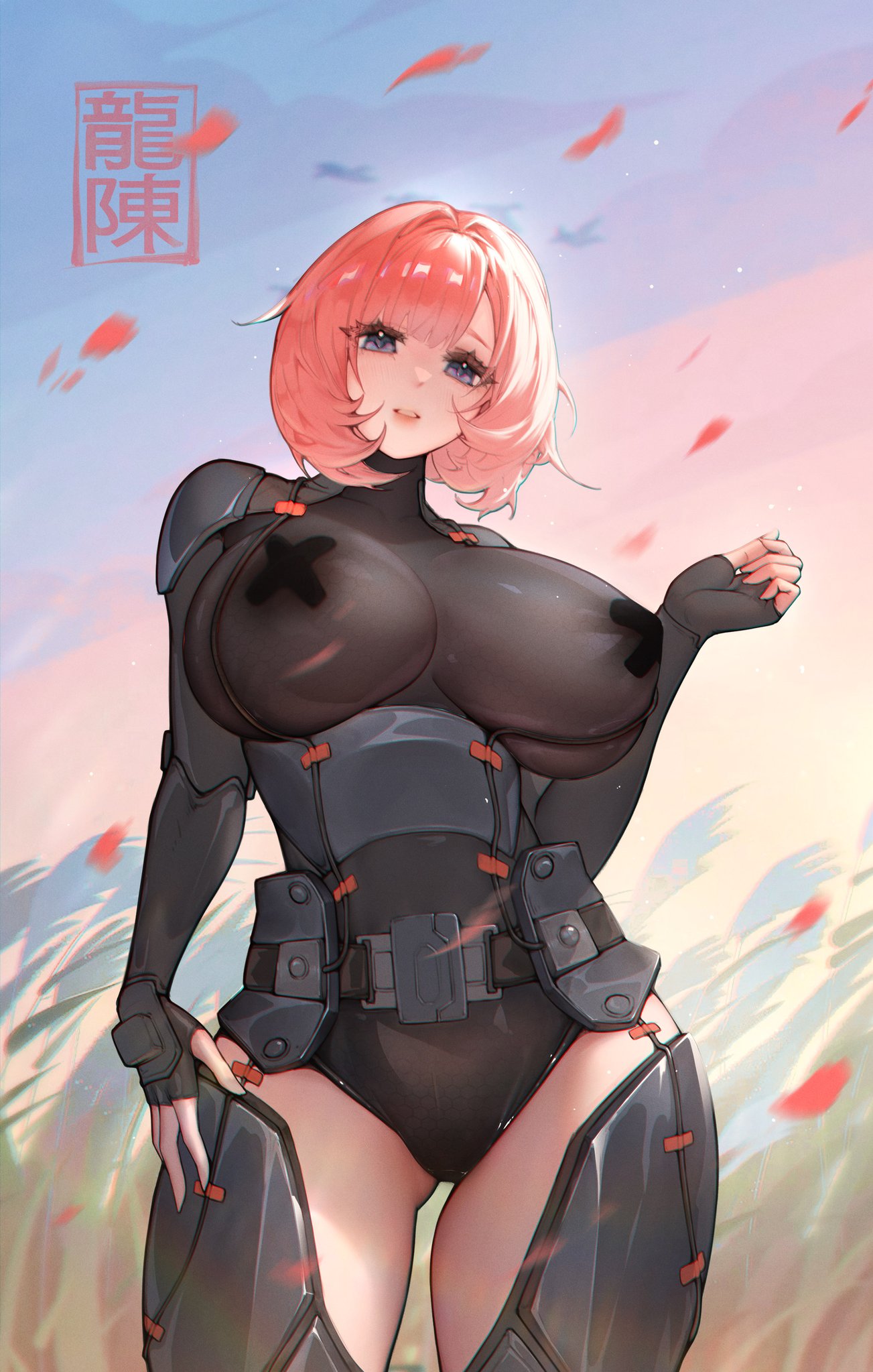 1girls 2020s 2024 2d 2d_(artwork) 2d_artwork 5_fingers anime_style bandage bandages belly belt big_breasts bread_and_butter breasts clothed clothed_female clothes clothing color colored cropped cropped_legs curvy curvy_body curvy_female curvy_figure day daylight daytime digital_drawing_(artwork) female female_focus female_human female_only fingerless_gloves fingers glove gloved_hands gloves grey_eyes hair half-dressed half_naked hips human human_female human_only humanoid japanese_text light-skinned light-skinned_female light_body light_skin looking_at_viewer looking_down looking_down_at_viewer mammal mammal_humanoid mouth neck nipple no_bra no_pants nsfw open_mouth partially_nude partially_undressed pink_hair revealing_breasts revealing_clothes revealing_clothing shiny_breasts shiny_clothes shiny_hair shiny_skin slim slim_girl soldier soldier_uniform solo sunlight text thick_thighs thighs