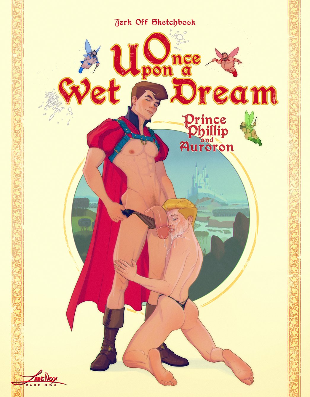 aurora_(sleeping_beauty) blowjob cum disney disney_prince disney_princess femboy genderswap_(ftm) harness jockstrap leaking_cum male male/male male_only oral oral_sex prince_phillip rule_63 sleeping_beauty_(1959_film) sucking_penis thong twink underwear zane_nox