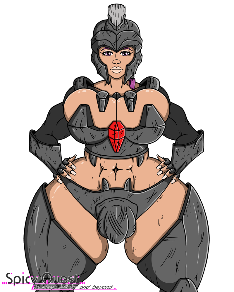 1futa armor big_breasts big_penis breasts clothed clothing codpiece flaccid front_view full_body futa_only futanari helmet huge_breasts human large_breasts light-skinned_futanari light_skin lipstick looking_at_viewer mostly_nude muscular muscular_futanari nail_polish purple_eyes purple_hair six_pack solo standing transparent_background wronganimal