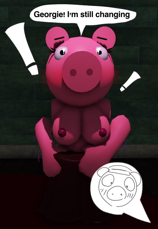 1girls 3d aged_up ashamed embarrassed embarrassed_nude_female furry medium_breasts night nikkipickle penny_(piggy) pig piggy_(game) red_clothing surprised surprised_expression surprised_face tagme trying_to_cover_up undressed undressing walked_in_on watching