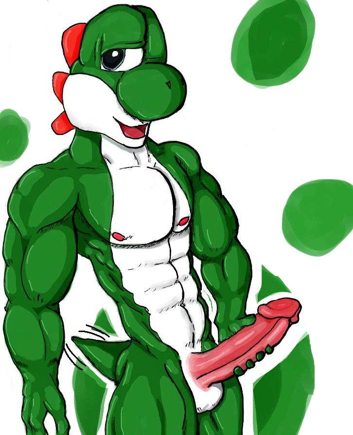 anthro color furry k3rry male male_only mario_(series) nintendo smooth_skin solo yoshi