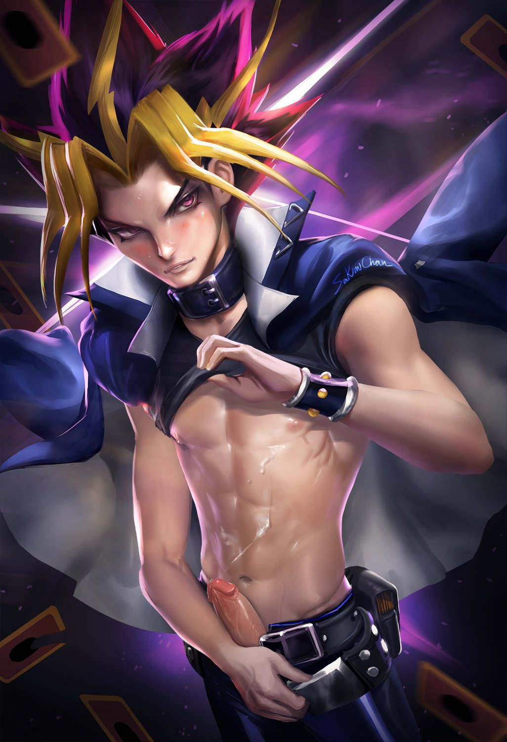 1boy male male_focus male_only sakimichan solo tagme uncensored yami_yugi yu-gi-oh! yugi_muto