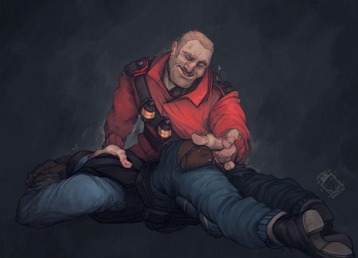 alternate_version_at_source alternate_version_available anal_fingering anal_insertion anal_masturbation anal_sex demoman demoman_(team_fortress_2) digital_painting_(artwork) dilf face_down_ass_up fingering_anus fingering_ass fingering_partner fingers_in_ass flustered foreplay gay gay_anal gay_domination gay_sex helmet_removed himbo latexkaktus laying_down male/male male_focus male_only male_penetrated male_penetrating male_penetrating_male mature_male no_visible_genitalia old_man_yaoi on_stomach red_team_(team_fortress_2) softcore soldier soldier_(team_fortress_2) team_fortress_2 yaoi