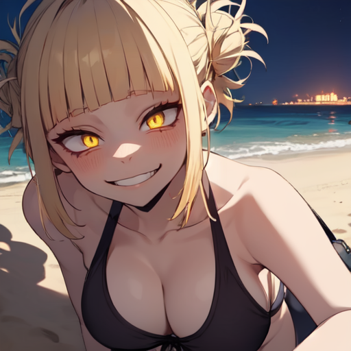 ai_generated beach big_breasts himiko_toga my_hero_academia swimsuit toga_himiko