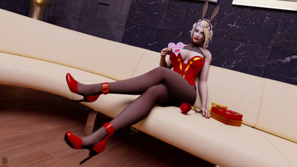 1girls 3d bunny_ears dmnhunter69 fake_animal_ears high_heels jaina_proudmoore leotard playboy_bunny red_leotard white_hair world_of_warcraft