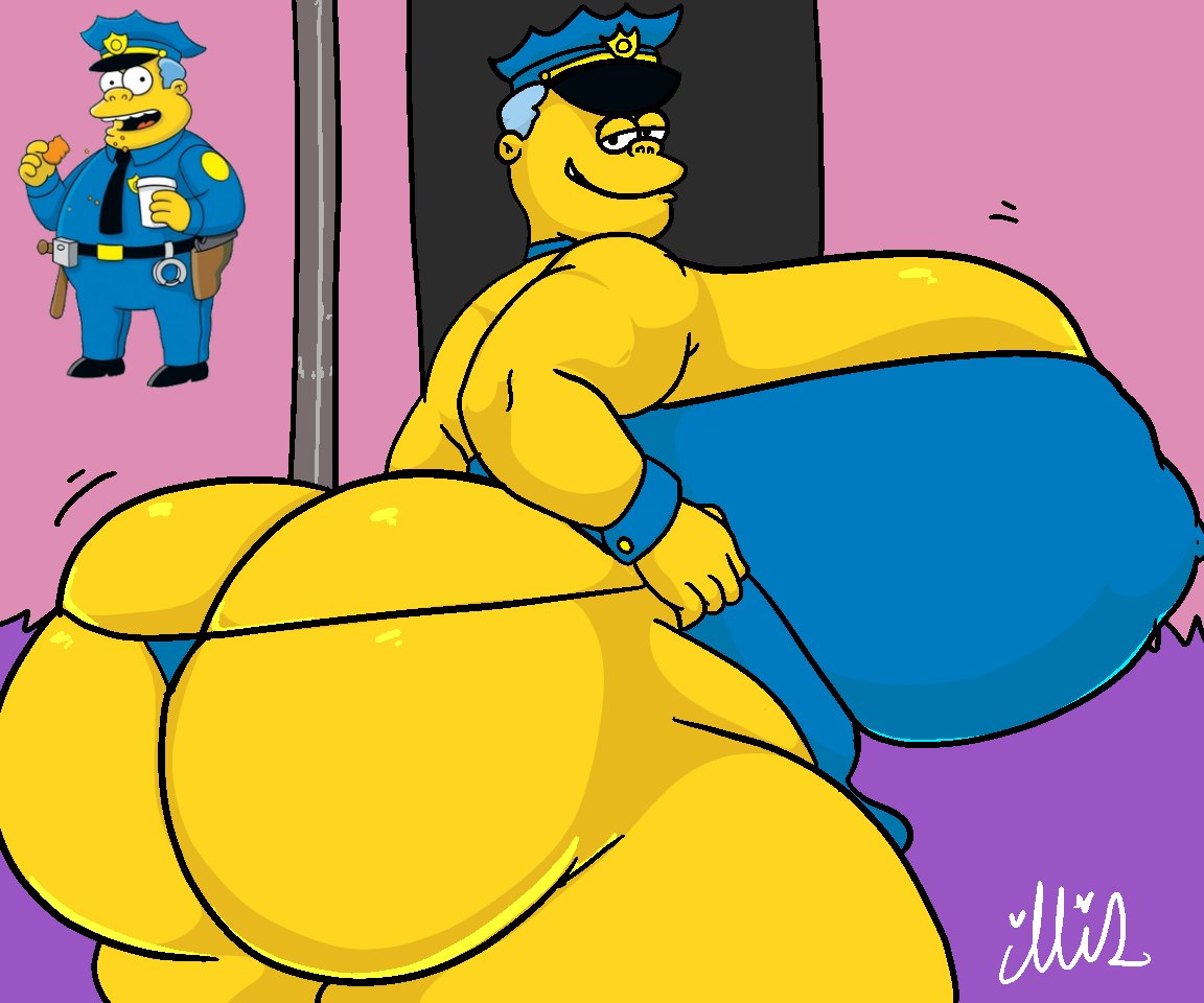 20th_century_fox 20th_century_studios big_ass big_ass_(male) big_breasts big_butt busty_boy chief_wiggum clancy_wiggum femboy feminine_body feminine_male huge_ass huge_breasts illis male_breasts male_only male_tits male_with_breasts the_simpsons