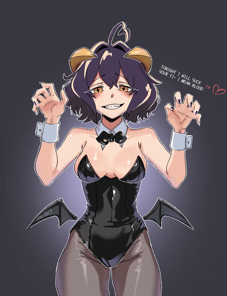 ///, 1girls, 2d, 2d (artwork), 2d artwork, ahoge, anime, anime character, asian, asian female, asian girl, background, black bowtie, black bunnysuit, black fingernails, black hair, black leotard, black nail polish, black nails, black topwear, black-haired female, blush face, blush lines, blushing, blushing at viewer, blushing female, blushing lines, bowtie, breasts, breasts apart, bunny costume, bunnygirl, bunnygirl outfit, bunnysuit, collar, curvaceous, curvaceous body, curvaceous female, curvaceous figure, curvaceous hips, curvy, curvy body, curvy female, curvy figure, curvy hips, curvy teen, dark hair, dialogue, digital, digital art, digital drawing, digital drawing (artwork), digital media, digital media (artwork), drawing, elbows, english, english dialogue, english text, eyebrows visible through hair, fanart, female, female focus, female only, fingernails, fingers, flushed, flushed cheeks, flushed face, from front, front view, grey background, grey legwear, grey pantyhose, grey stockings, grey tights, grin, grinning, grinning at viewer, groin, gushing over magical girls, hair between eyes, heart ahoge, high school student, hiiragi utena, hip dips, horn, horns, hourglass figure, inframammary fold, inguinal crease, inguinal ligament, japanese, japanese female, japanese girl, lean figure, legwear, leotard, looking at viewer, mahou shoujo ni akogarete, manga character, medium breasts, monotone background, nail polish, nails, narrow waist, one color background, pantyhose, parted lips, plain background, portrait, posing, posing for the viewer, protagonist, school girl, schoolgirl, shiny breasts, shiny hair, shiny legs, shiny shoulders, shiny skin, shiny thighs, short hair, shoulders, skindentation, slender body, slender waist, slim female, slim waist, smile, smiley face, smiling, smiling at viewer, solid color background, solo, speaking, speaking to viewer, standing, star eyes, star-shaped pupils, stockings, symbol shaped pupils, symbol-shaped pupils, talking, talking to viewer, teen girl, teenage female, teenage girl, teenager, text, thick thighs, thigh gap, thighs, tights, top view, topwear, upper body, white collar, white wrist cuffs, wide hips, wrist cuffs, yellow eyes, yellow horn, yellow horns, yellow-eyed female, young female, young woman