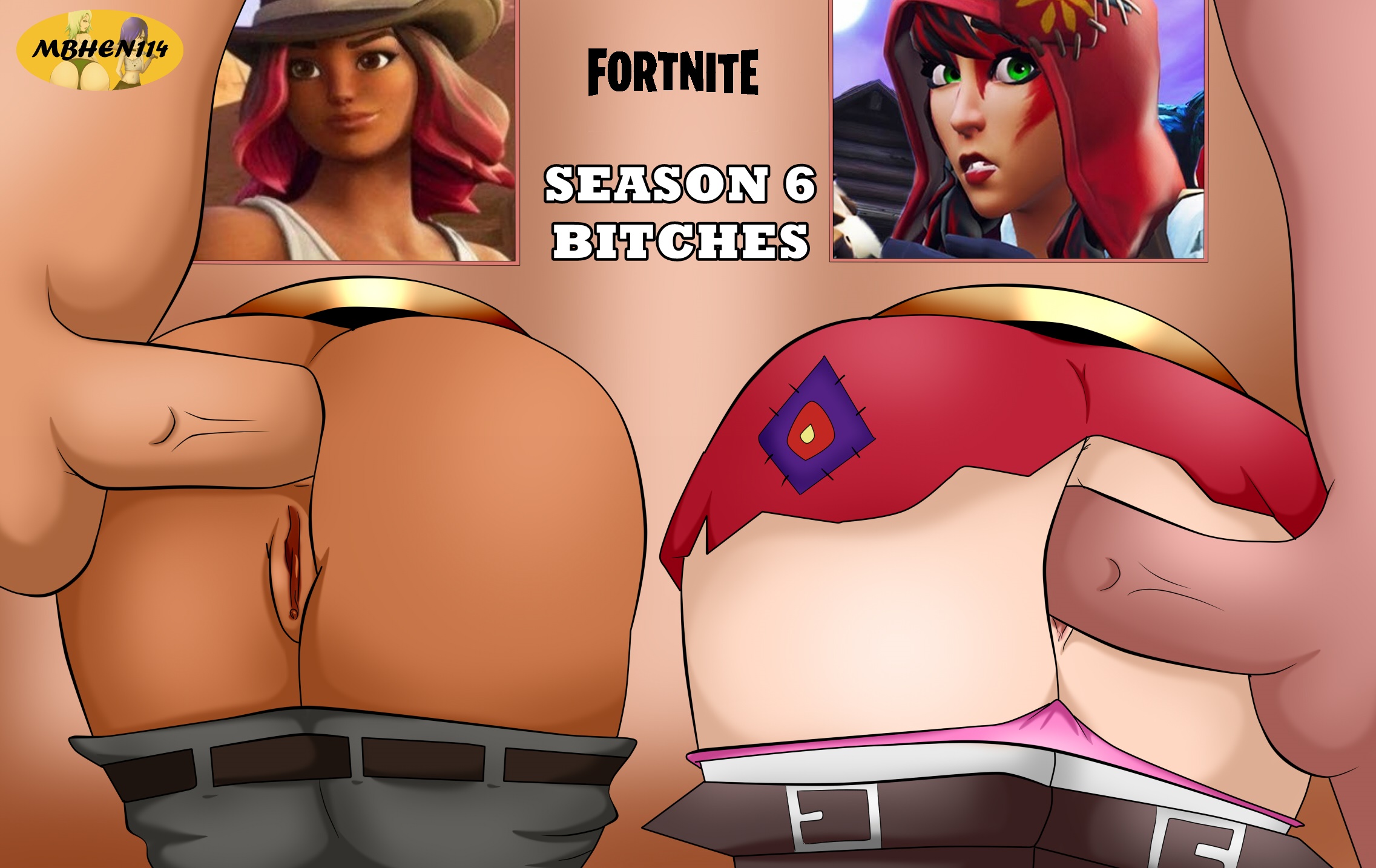 anal, anal penetration, anal sex, calamity (fortnite), dark skin, dark-skinned female, doggy style, fable (fortnite), female, fortnite, male, mbhen114, no panties, panties pull, panties pulled down, pants down, pants pulled down, penetration, penis, pussy, skirt, tagme, vaginal penetration, wall (structure)