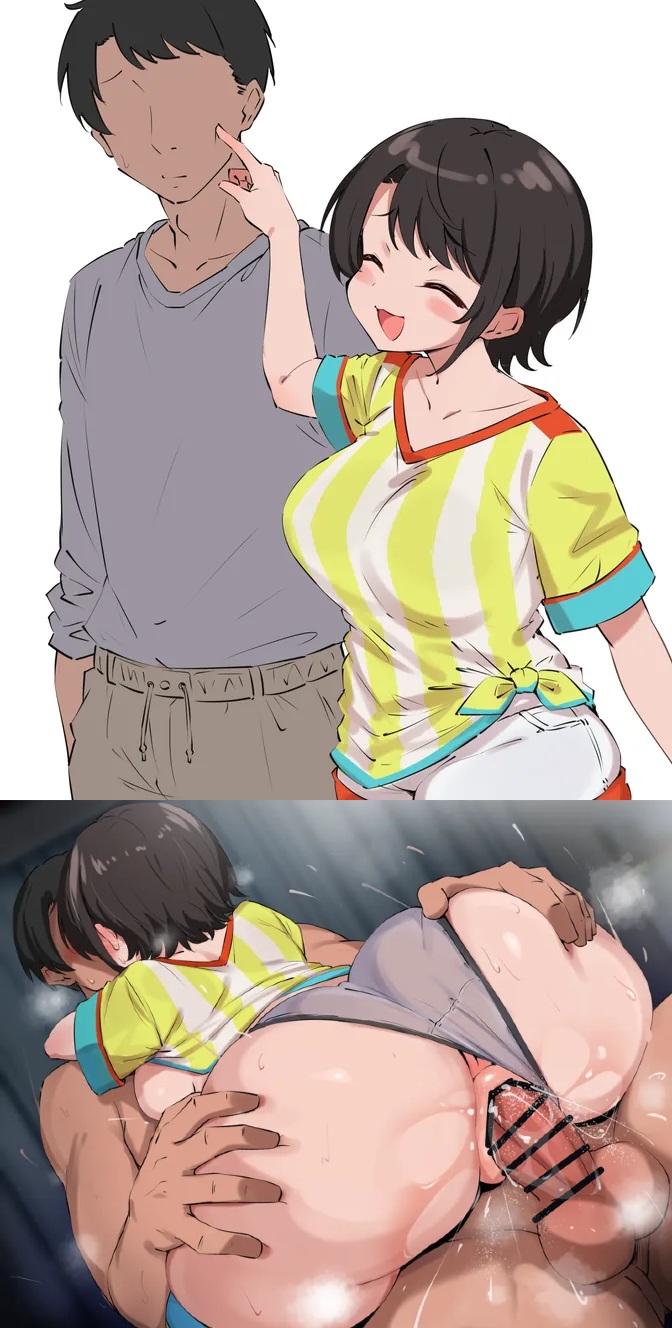 1boy 1boy1girl 1girls ass clothing comic hololive hololive_japan oozora_subaru sakanaya_(sakanaya952) sex