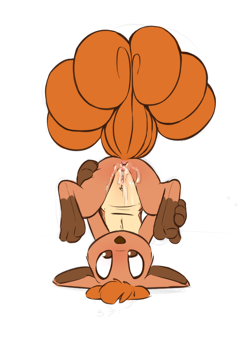 1girls 2018 anus ass blush canine feet female female_only feral fur furry hi_res ishoka mammal messy multi_tail nintendo paws pokemon pokemon_(species) pokemon_rgby presenting pussy pussy_juice simple_background solo spread_legs spreading tail upside-down video_games vulpix wet white_background