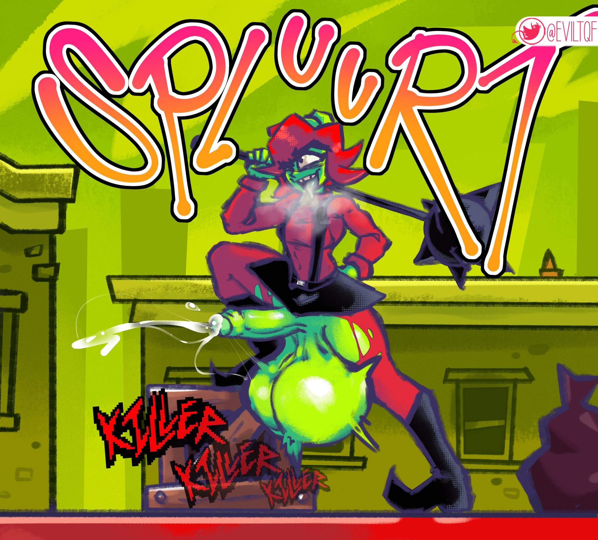 1futa, 1girls, annie bell, antonblast, balls, balls vore, big eyebrows, black skirt, bottomless, breasts, churn, clenching (cock vore), clothed, clothing, cock vore, color, colored, crate, cum, cum digestion, death, digested prey, ejaculation, eviltqf, female, female death, female pred, female prey, foreskin, futanari, green skin, gurgle, hands-free, handsfree ejaculation, hot breath, huge cock, humanoid, humanoid penis, hyper balls, implied digestion, intersex, killer, mace, mostly clothed, nina smell, no text, open mouth, orgasm, oversized balls, partially retracted foreskin, penis, purple skin, red hair, retracted foreskin, ripped pants, slosh, sloshing balls, smooth penis, smug, smug expression, smug eyes, smug face, smug grin, smug smile, splurt, squinting eye, strong futa, struggling, struggling prey, struggling to get out, tounge out, uncircumcised, uncut, unwilling prey, vore, vore comic
