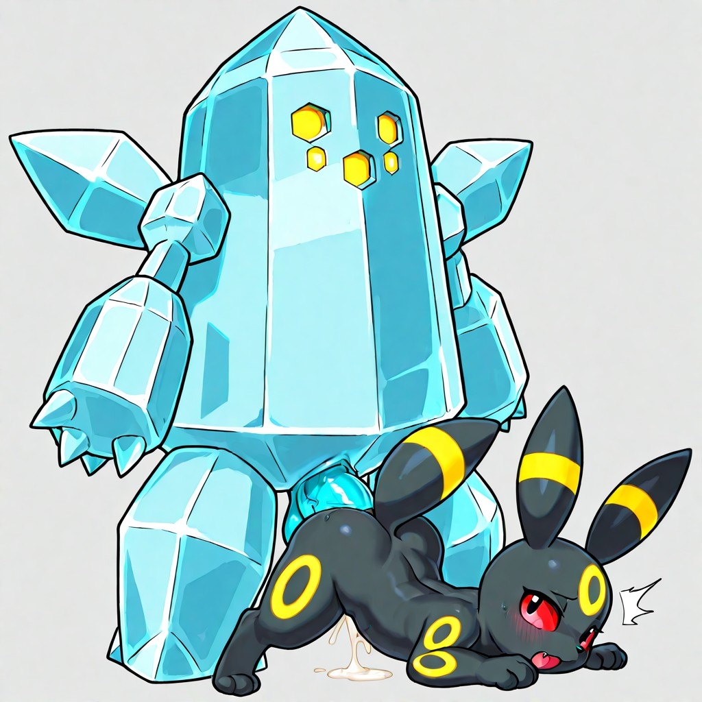 ai_assisted ai_generated furry pokemon regice submissive umbreon