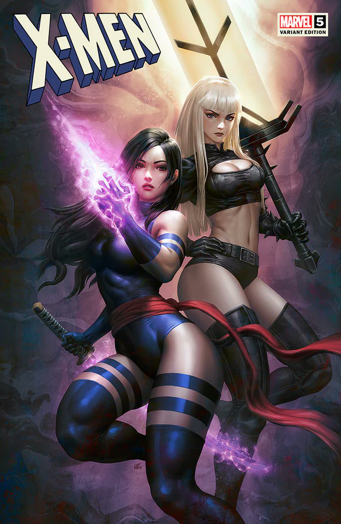 2girls big_ass big_breasts blonde_hair female female_only magik_(illyana_rasputin) magik_(marvel_rivals) marvel marvel_rivals official_art psylocke psylocke_(marvel_rivals) thick_thighs vengeance_psylocke x-men