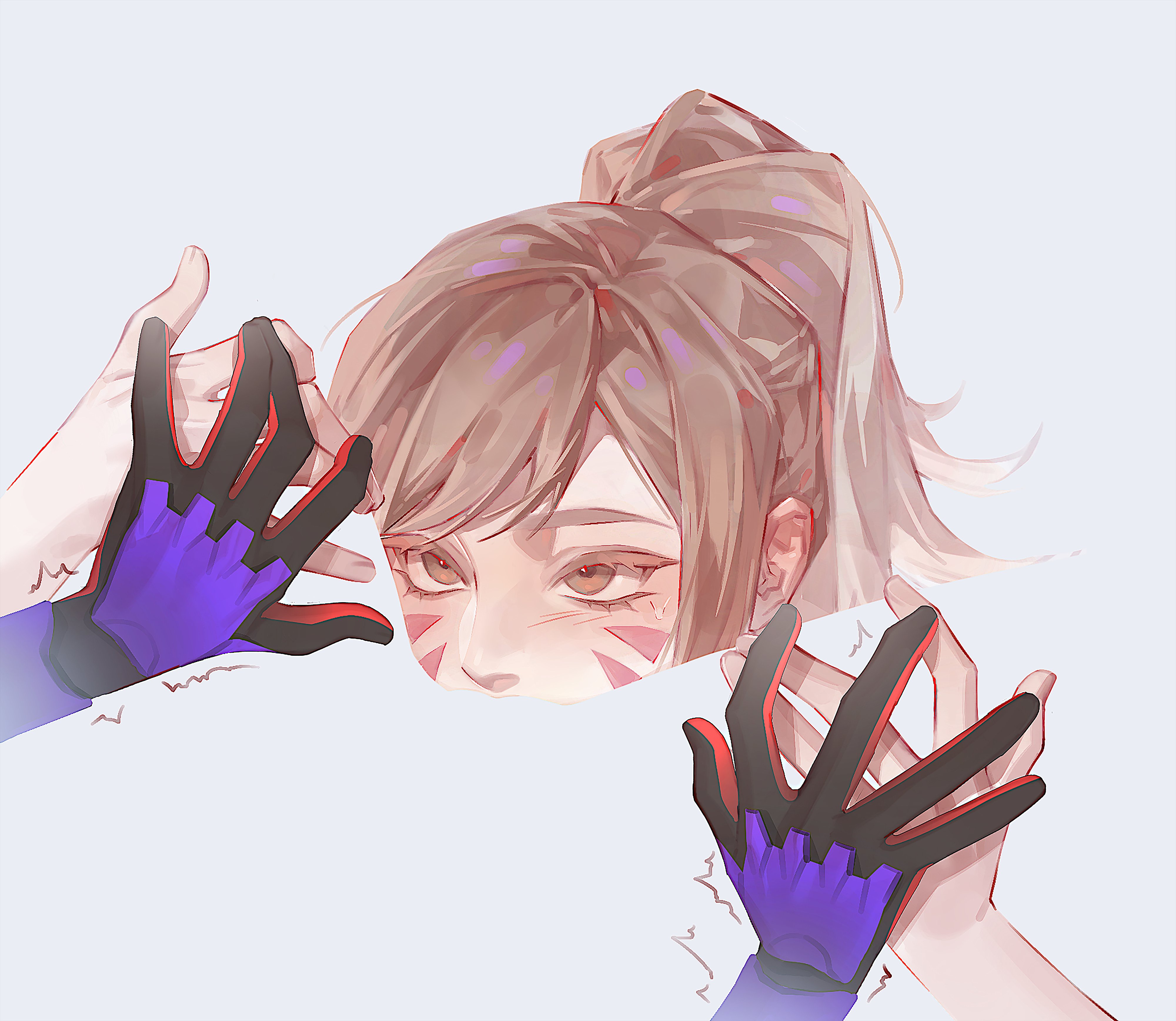 2girls, d.mon, d.va, gloves, lesbian sex, oral sex, overwatch, part 1, yuri