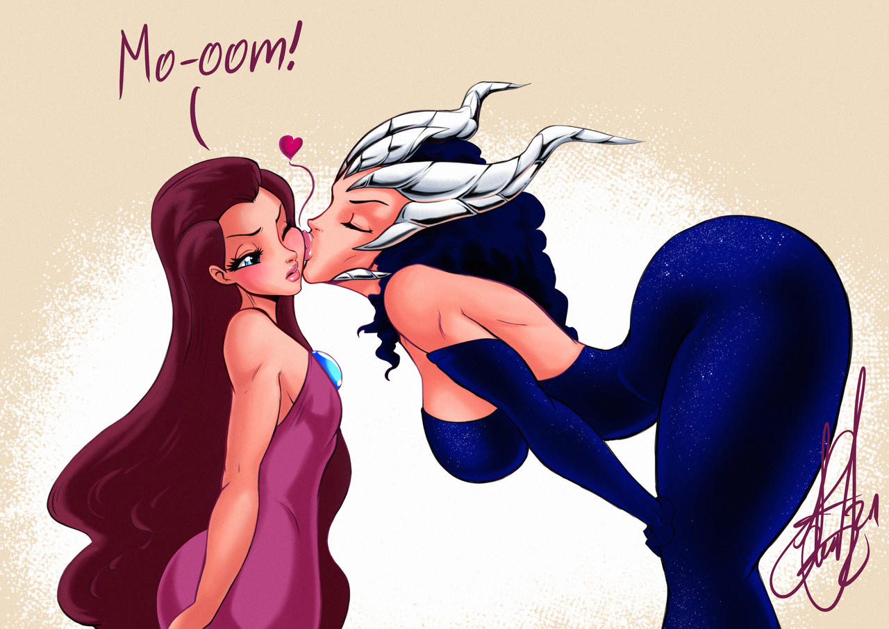 2girls, age difference, artist signature, ass, breasts, bust, busty, digital drawing (artwork), dress, female, henrik-drake, herion, hhammerh, indigo (henrik-drake), kissing, mature, mature female, milf, mother, mother and daughter, older female, original, original characters, shorter female, signature, small breasts, taller female, thick ass, thick thighs, voluptuous, wholesome, younger female