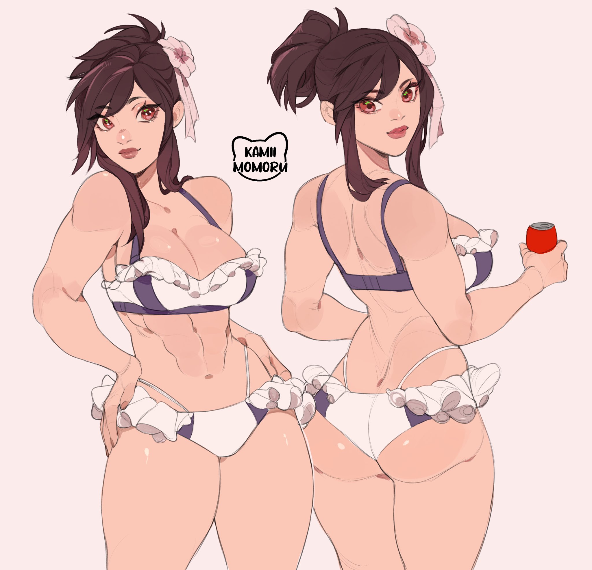 ass, beach, bikini, cute, female, final fantasy, final fantasy vii, final fantasy vii rebirth, final fantasy vii remake, kamii momoru, square enix, swimsuit, tifa lockhart, tifa lockhart (shining spirit), trying on clothes