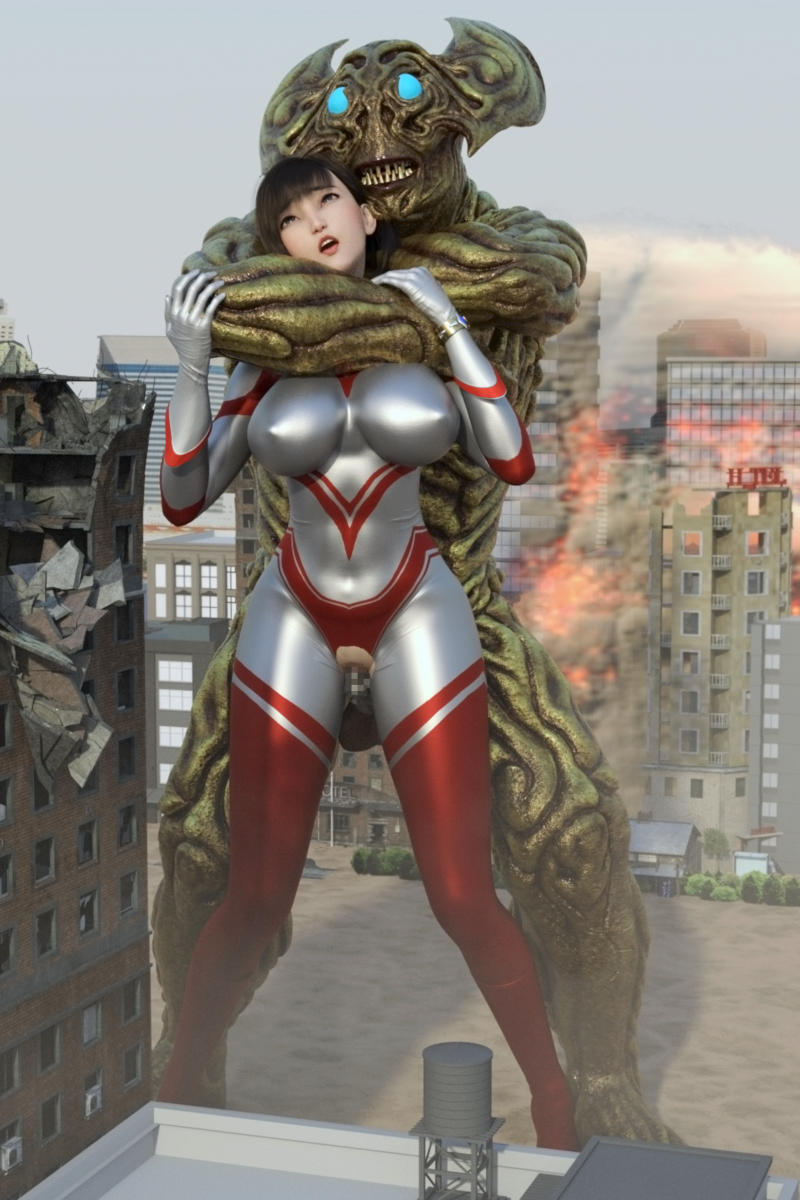 3d alien alien_girl alien_humanoid breasts building building_destruction building_sex city female female_penetrated heroine human losing losing_fight rape tight_clothing ultraman_(franchise) ultrawoman ultrawoman_katia