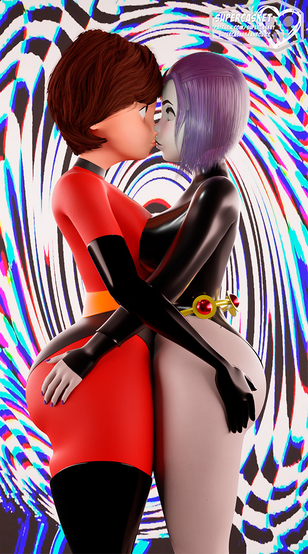 2girls 3d ass big_ass big_breasts big_thighs bottom_heavy breasts brown_eyes brown_hair bust busty cambion chest crossover curvaceous curvy curvy_figure dc dc_comics demon demon_girl disney elastigirl female female_focus female_only forehead_jewel half_demon hazel_eyes helen_parr hips hourglass_figure huge_ass huge_breasts human large_ass large_breasts legs light-skinned_female light_skin lips mature mature_female pixar purple_hair rachel_roth raven_(dc) slim_waist supercasket teen_titans the_incredibles thick thick_hips thick_legs thick_thighs thighs top_heavy voluptuous voluptuous_female waist wide_hips wide_thighs yuri