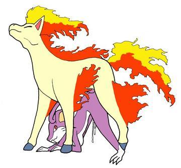 anthro artist_request breasts color cum female feral fiery_hair fiery_tail fire fur furry interspecies male male_ponyta nintendo nude pokémon_(species) pokemon ponyta purple_fur rattata sex side_view tagme tail white_fur