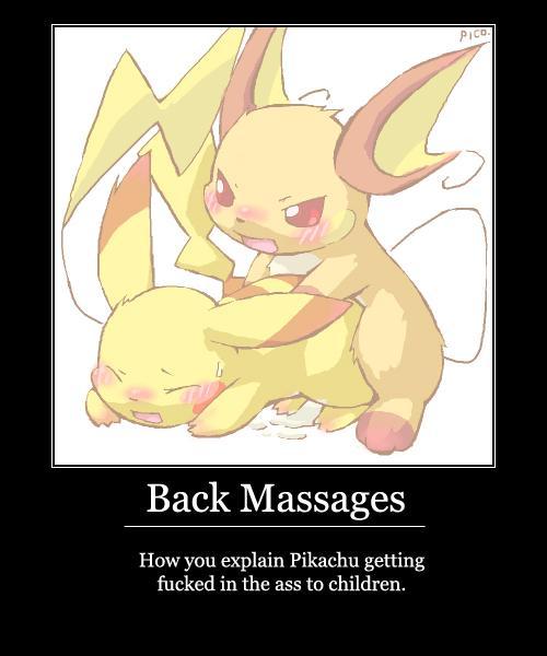 buggery color furry interspecies male male/male male_only motivational_poster multiple_males nintendo no_humans pikachu pokemon pokemon_(species) raichu text yaoi