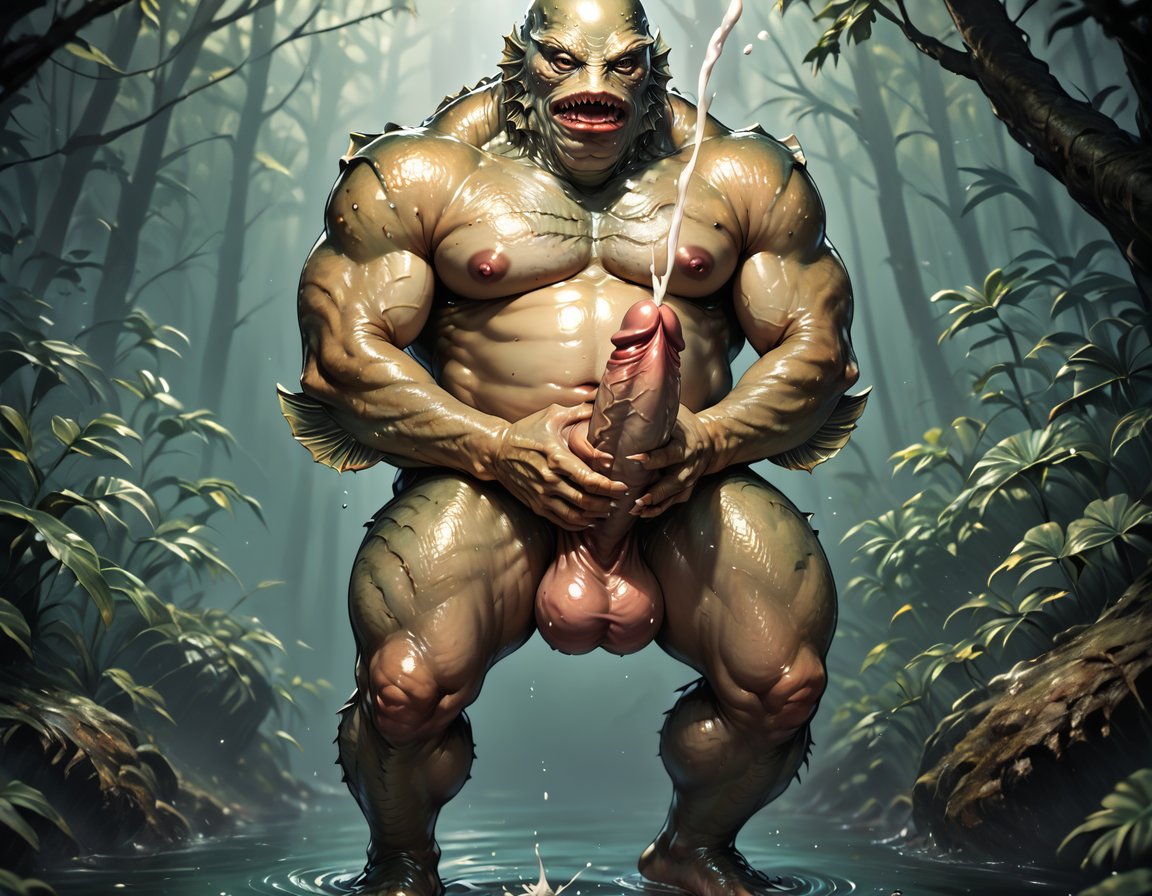 1boy abs ai_generated balls bara big_balls big_muscles big_nipples big_pecs big_penis booster_rex creature_from_the_black_lagoon cum cum_drip cum_on_body cum_on_penis cumshot daddy dilf ejaculation erect_nipples erection fish_humanoid gay gill-man green_body huge_balls huge_cock huge_muscles huge_nipples huge_pecs humanoid hunk hyper hyper_balls hyper_penis male male_only marine marine_humanoid monster monstrous_humanoid muscular muscular_male nipples nude orgasm pecs penis solo water