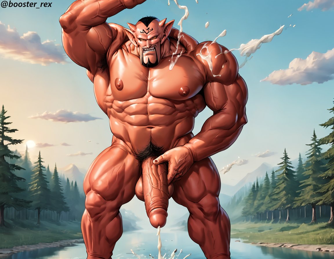 1boy abs ai_generated armpit_hair armpits balls bara beard big_balls big_muscles big_nipples big_pecs big_penis black_hair booster_rex cum cum_drip cum_on_body cum_on_penis cumshot dabura daddy demon demon_humanoid dilf dragon_ball dragon_ball_z ejaculation erection gay gigantic_penis hair horn horned_humanoid huge_balls huge_cock huge_muscles huge_pecs humanoid hunk male male_only masturbation moustache muscular muscular_humanoid muscular_male navel nipples nude pecs penis pubic_hair red_body signature solo water