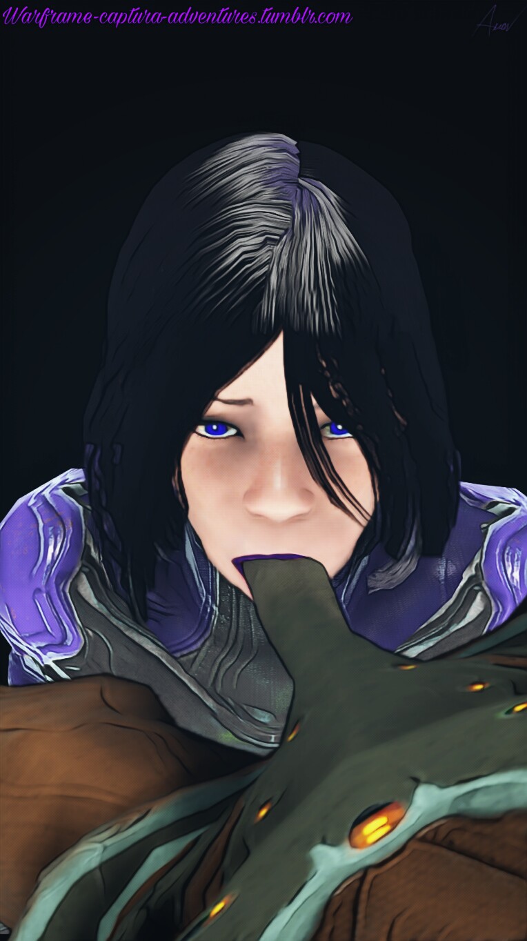 3d amonsrule big_penis black_hair blue_eyes deep_blowjob fellatio operator_(warframe) oral penis purple_eyes scared short_hair sucking teenager tenno throat_barrier video_games volt_(warframe) warframe warframetenno younger_female