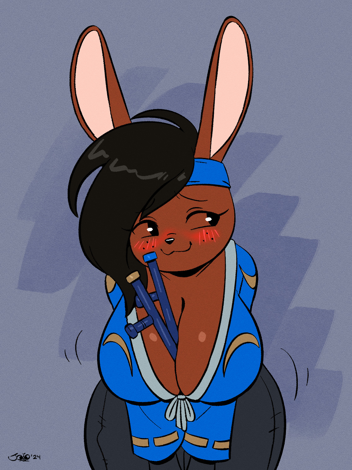 :3, 1girls, 2024, blush, breasts, dovonna (ninjadougie), female, furry, joaoppereiraus, mouse, original