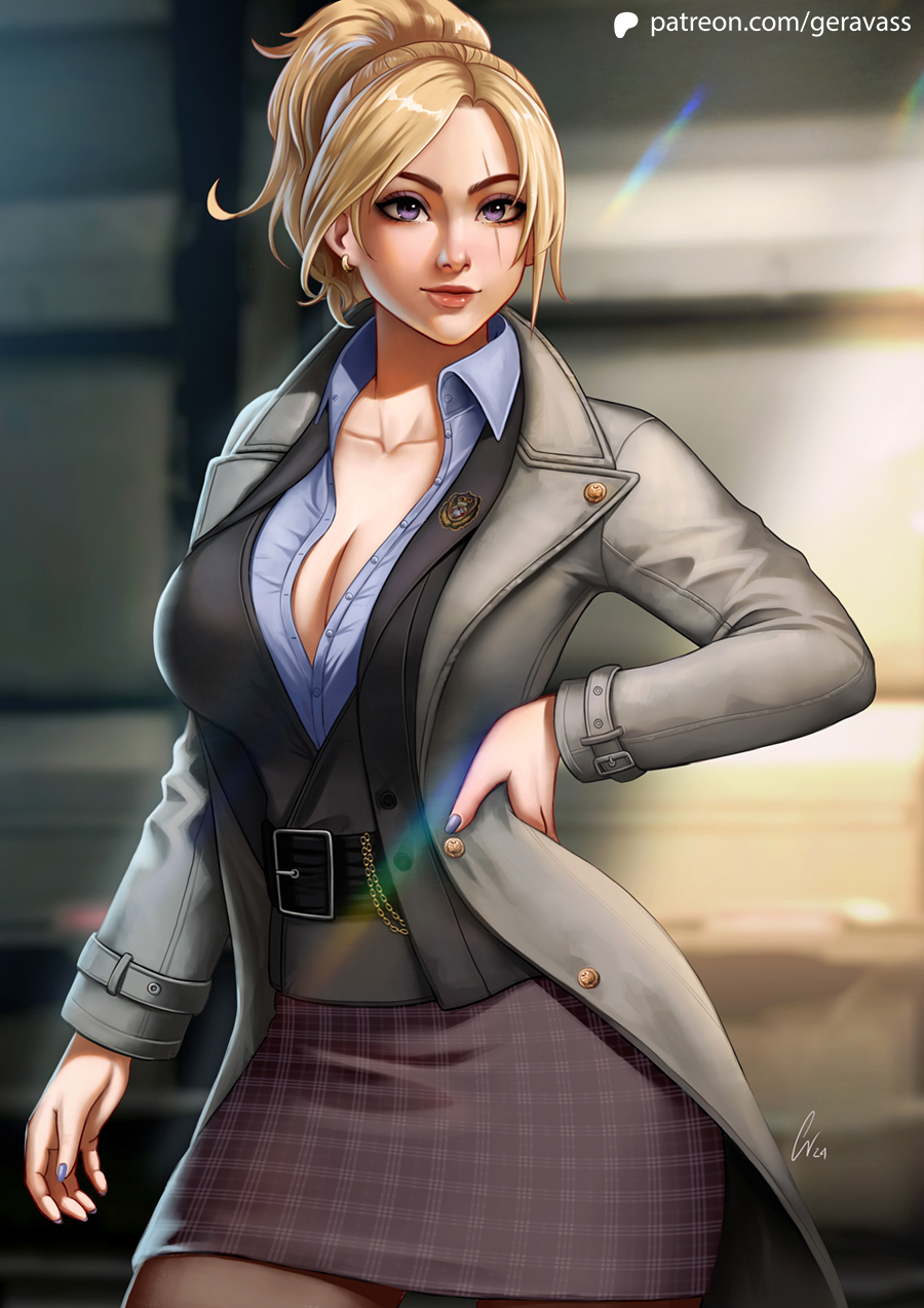 1girls big_breasts blonde_hair cleavage female female_only fully_clothed geravass lidia_sobieska namco prime_minister solo tekken tekken_8 thick_thighs wide_hips