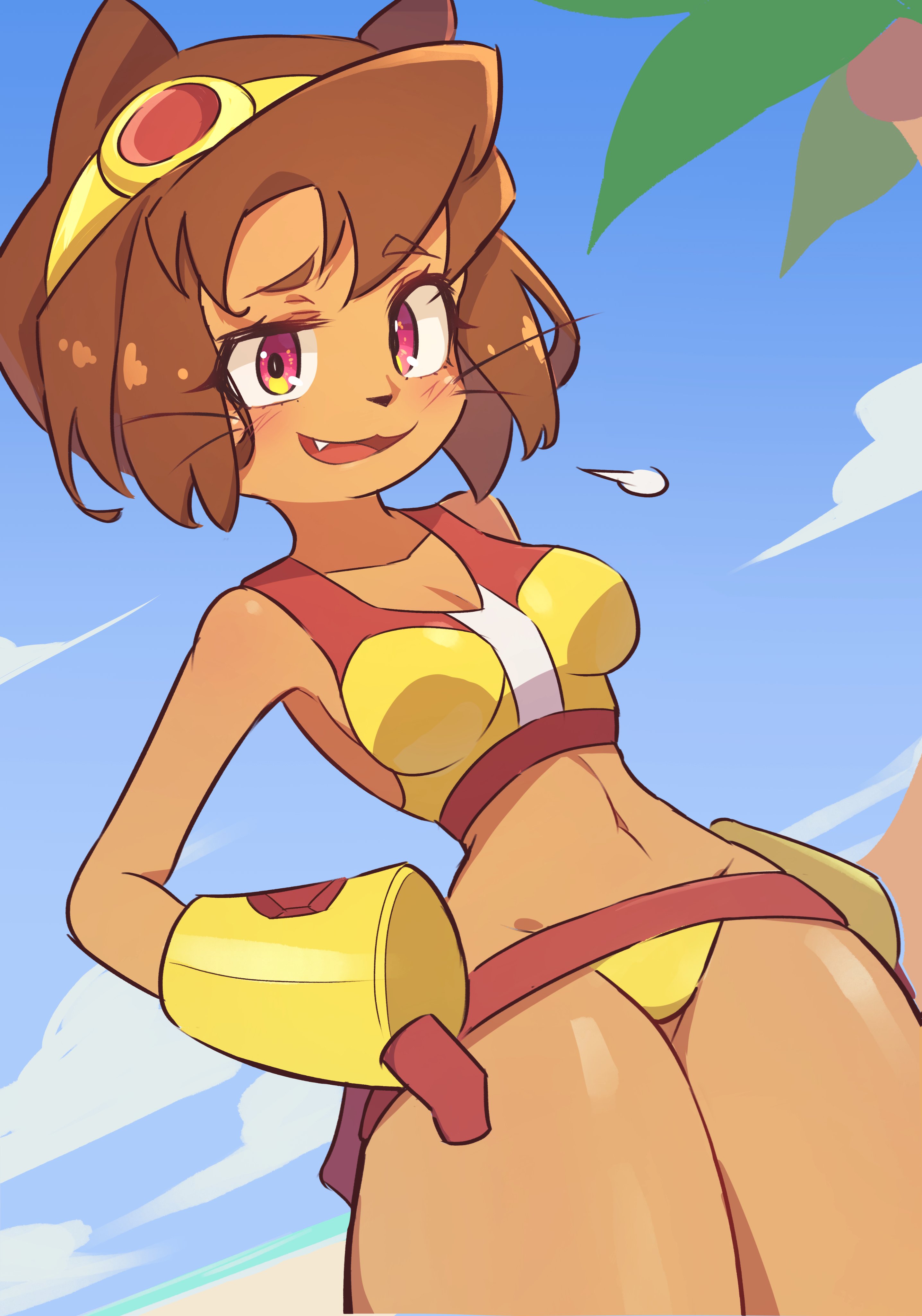 1girls, anthro, ass, big breasts, breasts, female, female focus, female only, gameoverse, glitch productions, huge ass, huge breasts, kit (gameoverse), large ass, large breasts, madabau, madabauillust, solo, thick thighs, thighs, wide hips