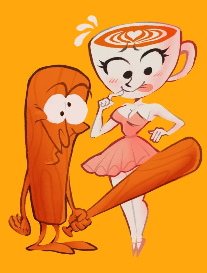 atomiksaico, bald male, ballerina cappuccina, big breasts, blush, blushing, blushing female, child bearing hips, heart, heart symbol, horny, horny female, italian brainrot, joke art, penis awe, pokies, tung tung tung sahur, wide hips