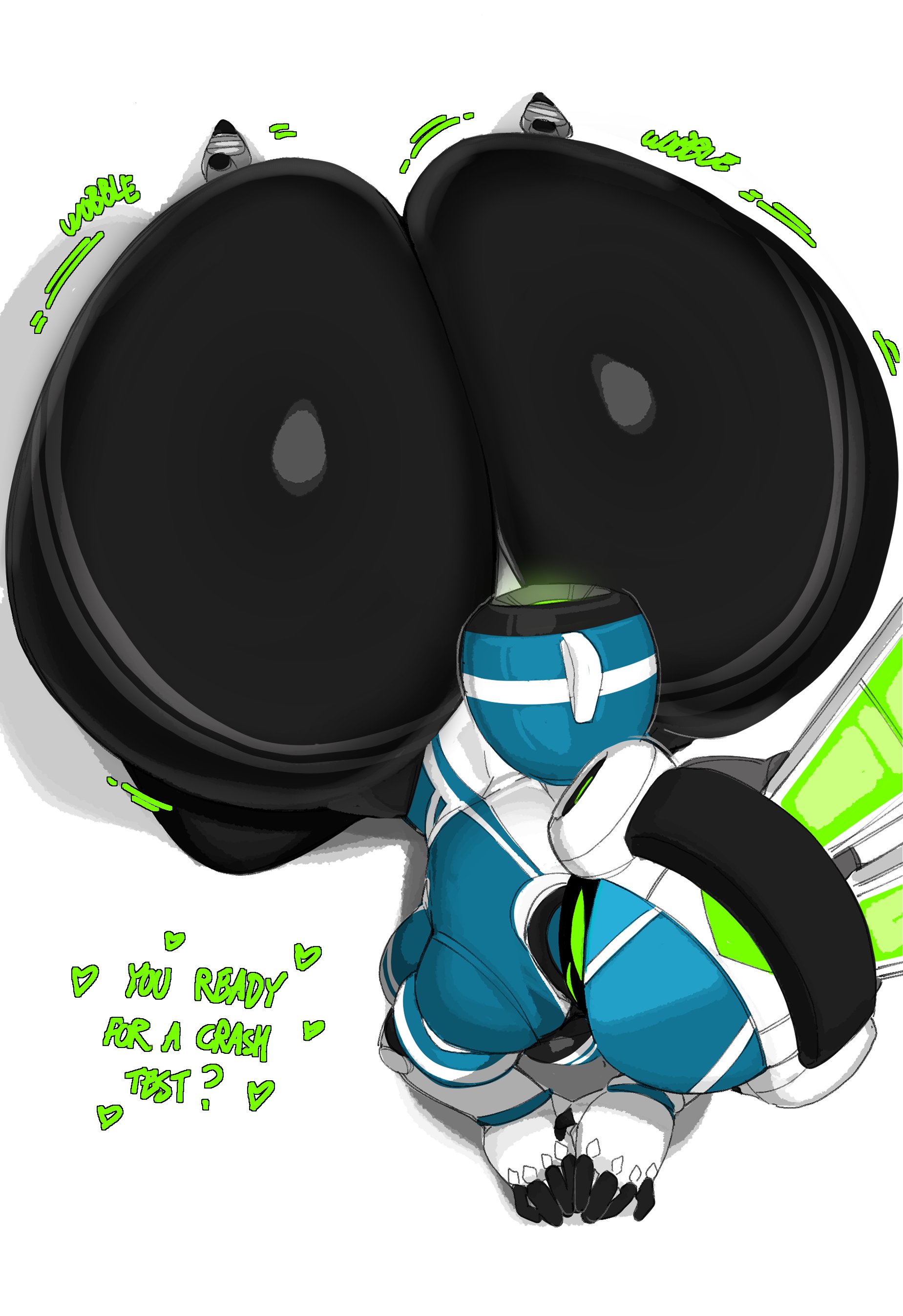 1girls, 2025, 2d, 2d (artwork), anthro, ass, ass focus, big ass, big butt, bottom heavy, female, female focus, gigantic ass, goatboydraws, high-angle view, huge ass, huge butt, hype ass, hyper, lagomorph, project turboblast, simple background, solo, solo female, tempo (project turboblast), white background