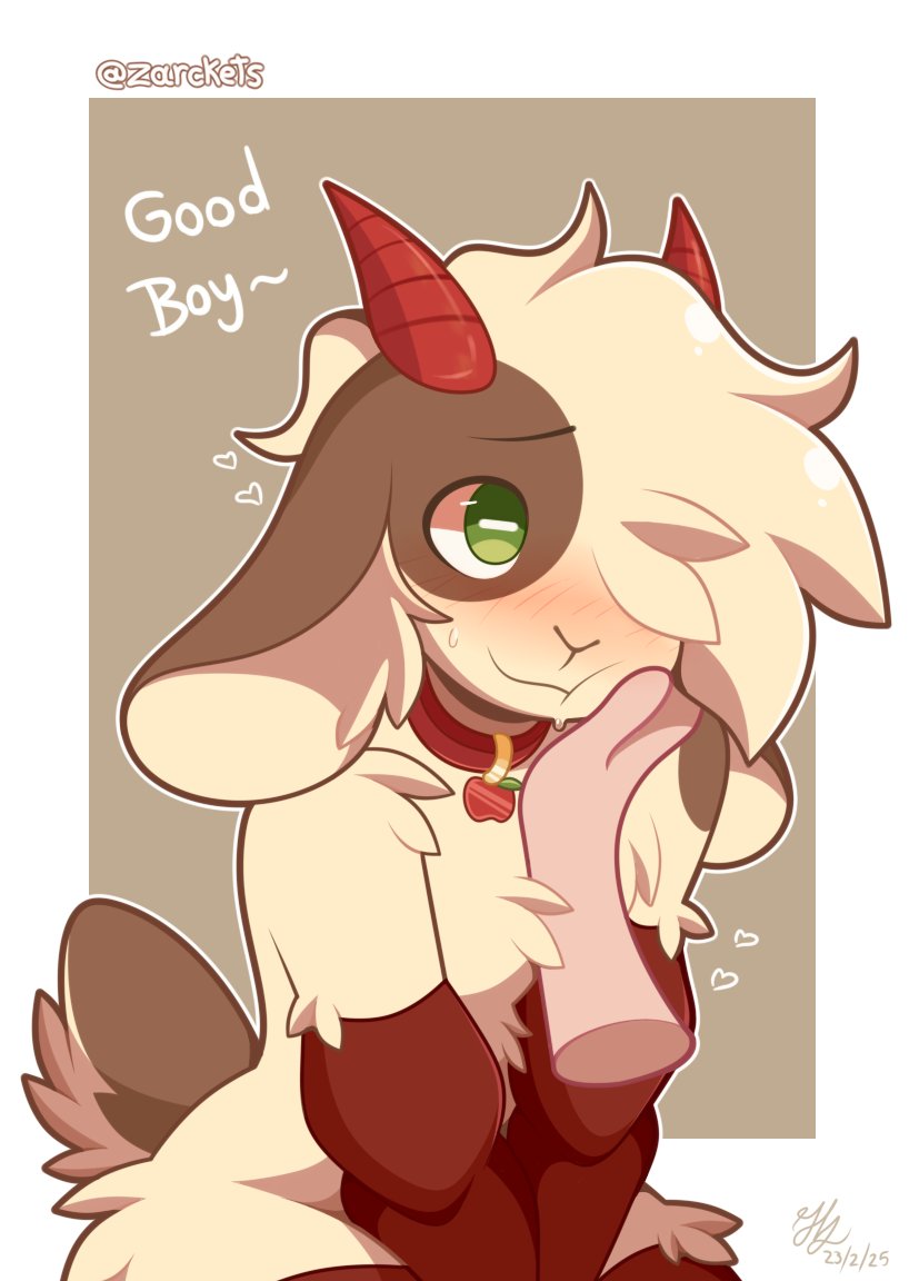 1boy, antropomorph, femboy, femboy antromorph, gay, goat, goat femboy, goat horns, horns, male, thick thighs, thighhighs, thighs, zarckets