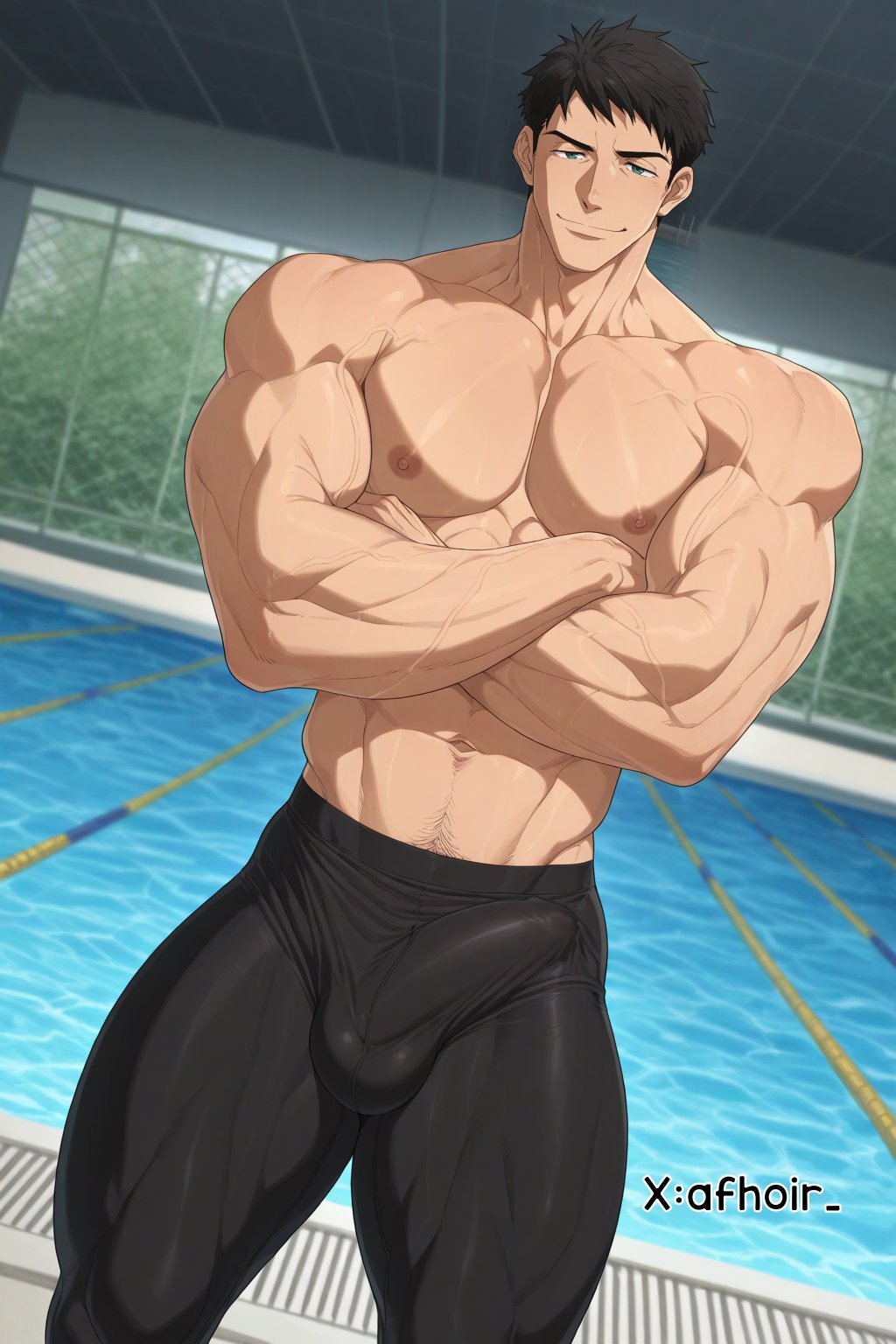 afhoir , ai generated, bara, free!, male, male focus, male only, sosuke yamazaki, sousuke yamazaki, yamazaki sosuke, yamazaki sousuke, yaoi