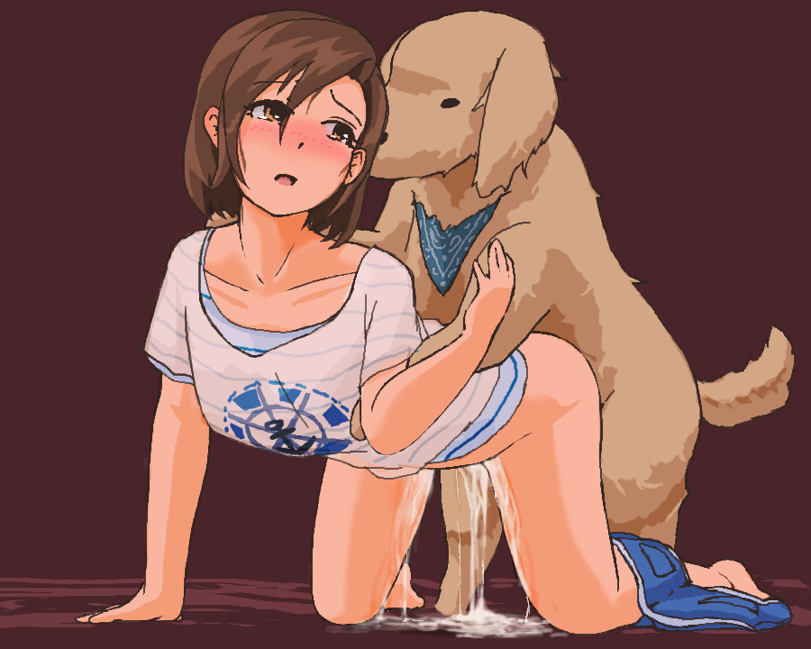 artist request, bent over, bestiality, canine, clothed sex, cum, cum in pussy, cumdrip, female, interspecies, original, pussy, sex, straight, tagme, vaginal penetration, zoophilia
