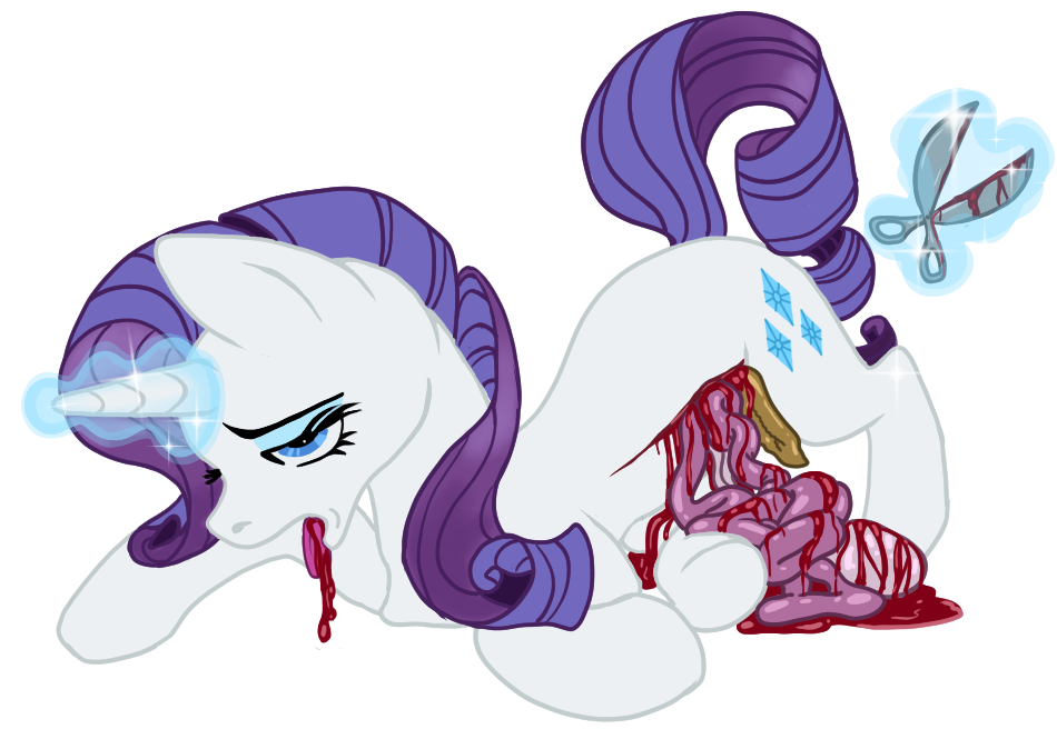 accident blood blood_from_mouth blood_in_mouth bodily_fluids corpse death disembowelment equid equine female feral friendship_is_magic gore guts hasbro horse littlepinebox magic magic_user mammal my_little_pony organs pony rarity_(mlp) scissors sliced_open solo wounded