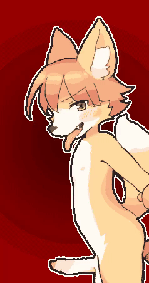 anal anal_sex animated anthro anthro_on_anthro arm_grab canine cub fox gay genitals male male_cub male_only mammal nawoshida penis penis_in_ass size_difference stomach_bulge tongue_out young