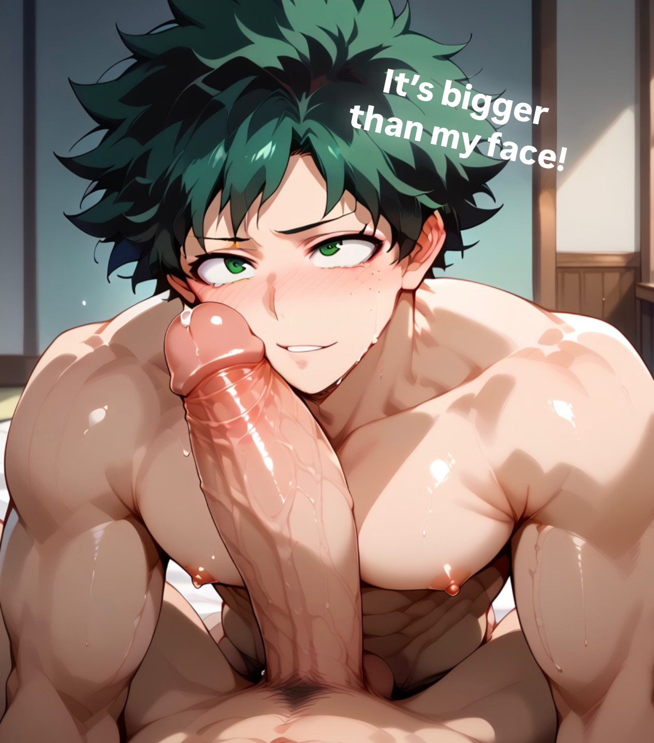 ai generated, alexaarrt, anal, blowjob, deku, gay, gay domination, gay sex, hi res, izuku midoriya, male, midoriya izuku, my hero academia, patreon, penis