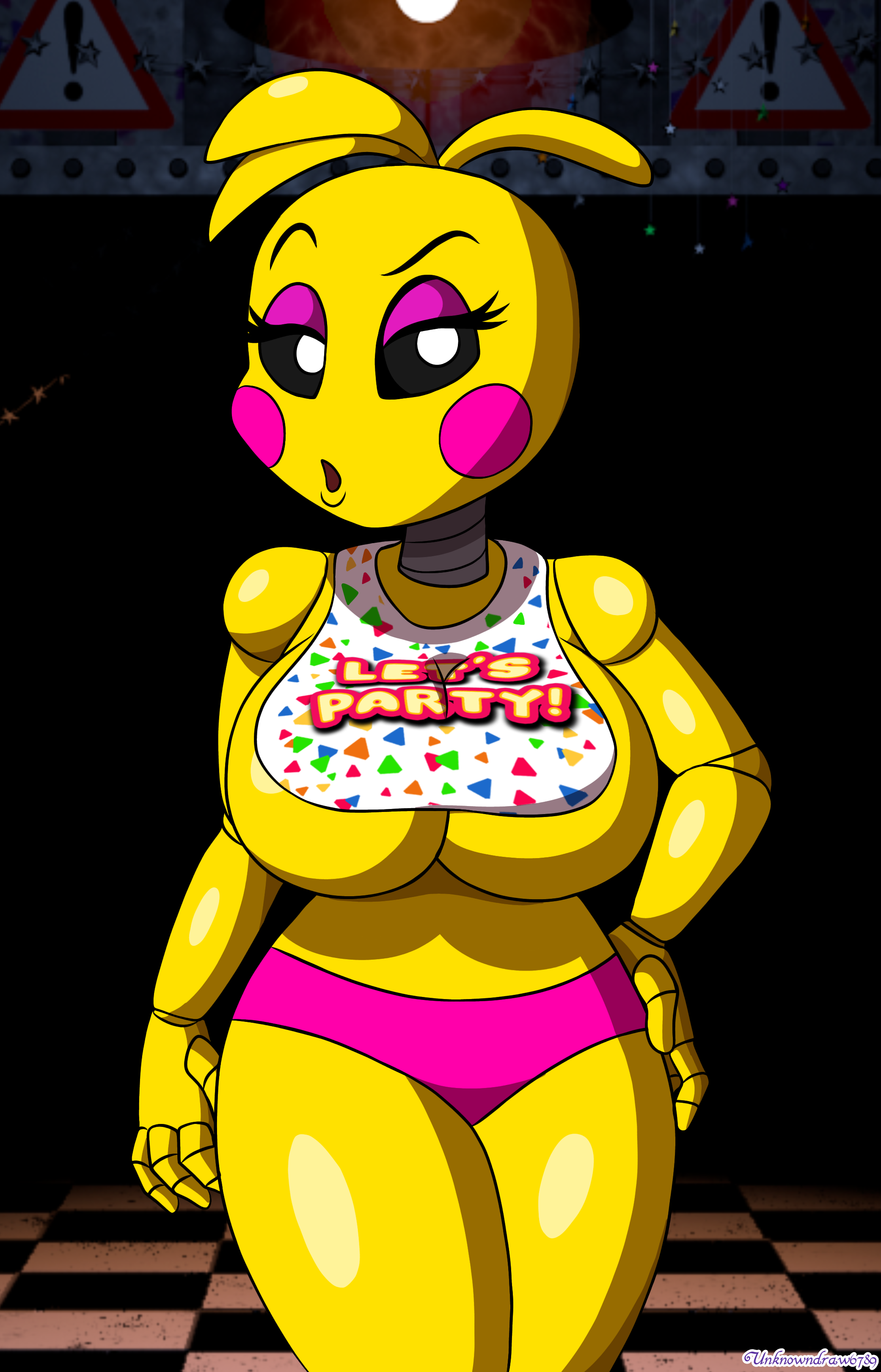 1girls, animatronic, animatronic female, anthro, background, big thighs, breasts, busty, busty female, female, female focus, female only, five nights at freddy's, five nights at freddy's 2, fnaf, hand on hip, office, sexy, solo, thighs, tits, toy chica (fnaf), unknowndraw6798