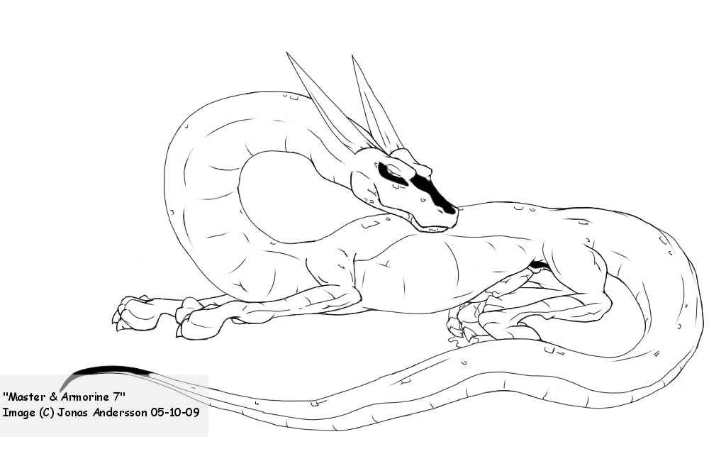 animal_genitalia armorine claws closed_eyes dragon drooling duo eastern_dragon english_text erection feral horn interspecies long_tail male monochrome nude oral_vore penis saliva scalie sheath simple_background soft_vore stomach_bulge text toe_claws vore white_background