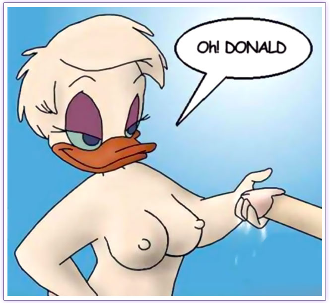 anthro anthro_only artist_request breasts daisy_duck disney donald_duck femdom handjob penis quack_pack smirk soft_feathers tagme unseen_male_face