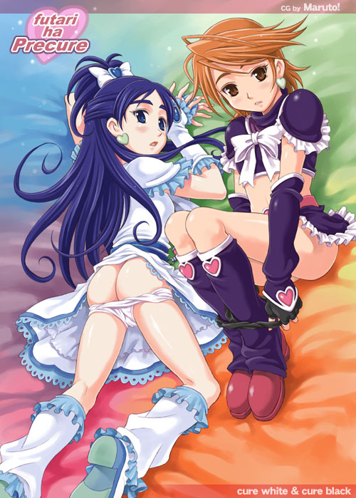 bow clothing cure_black cure_white dress honoka_yukishiro magical_girl maruto misumi_nagisa panties pretty_cure skirt tagme