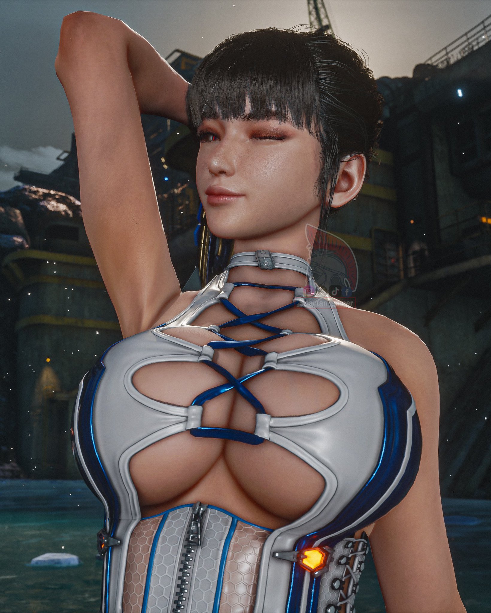  spartan gamer, 1girls, 3d, andro-eidos, big ass, big breasts, big thighs, breasts, curvaceous, curvy, curvy figure, cyborg, eve (stellar blade), female, female only, gynoid, hips, hourglass figure, humanoid, large ass, legs, light skin, light-skinned female, mature, mature female, shift up, slim waist, stellar blade, the spartan gamer, thick, thick hips, thick legs, thick thighs, thighs, voluptuous, waist, wide hips