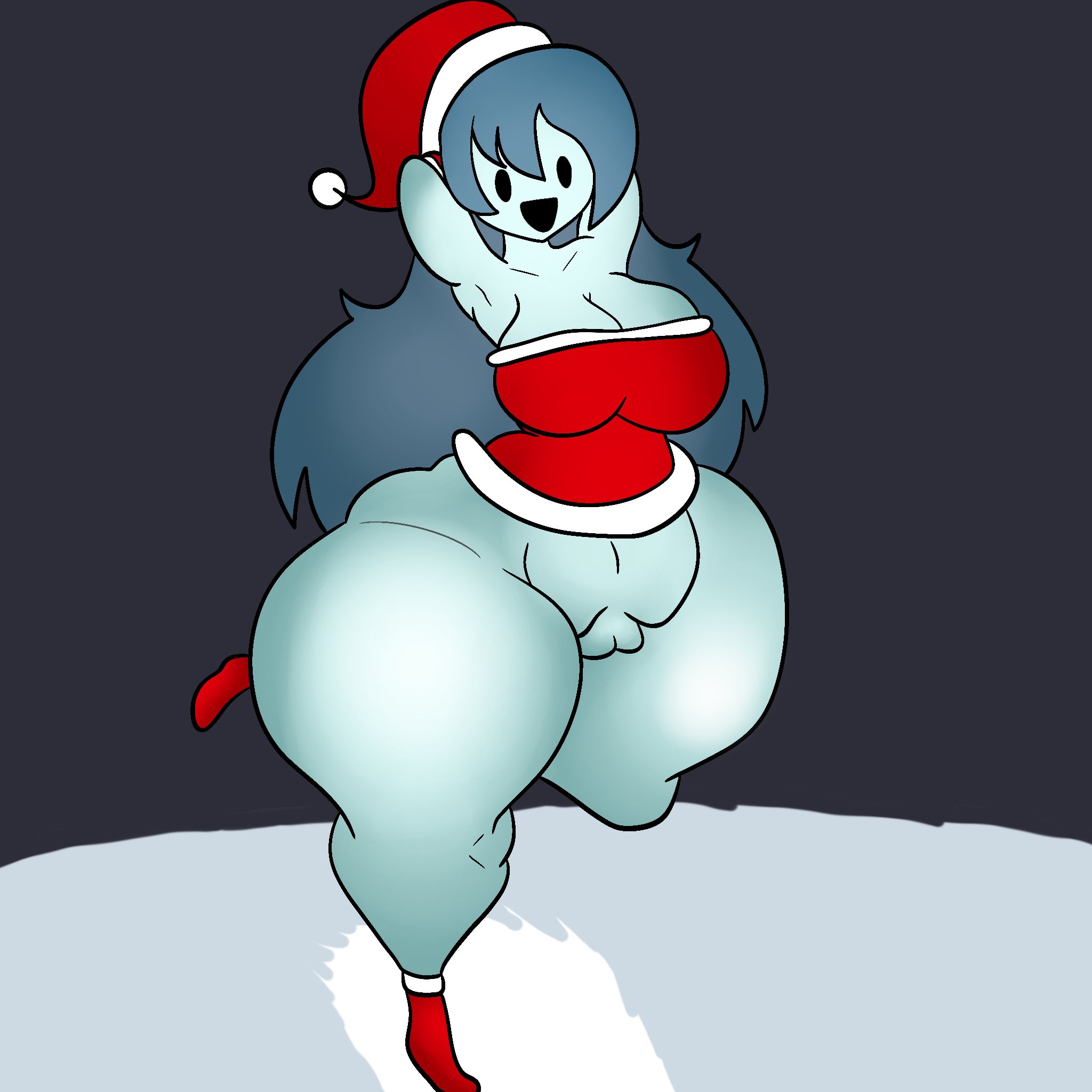 1girls, big breasts, bottomless, bottomless female, breasts, christmas, curvydoodles, ghost, ghost girl, mob face, pussy, solo, solo female, spooky (shojs), spooky's house of jump scares, spooky's jump scare mansion, vagina
