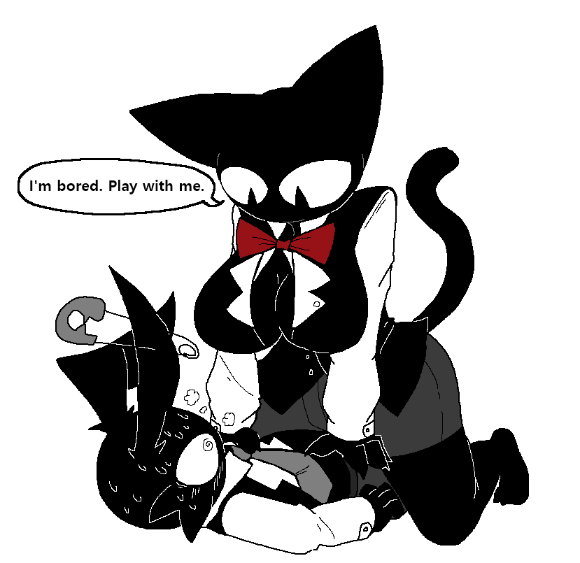 1boy, 1girls, anthro, breasts, cat ears, cat tail, female, female on top, male, male on bottom, sabgong, sabgong (copyright), tagme, tagme (character), thighs, vingo (sabgong)