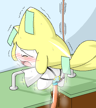 ambiguous_gender blush bondage bound drooling humanoid jirachi legendary_pokemon nintendo pasaran pokémon_(species) pokemon pokemon_(species) pokemon_rse saliva solo source_request sweat urine video_games wet